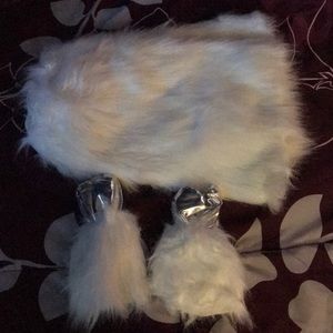 One Pair of Leg and Arm Warmers and clip-on tail